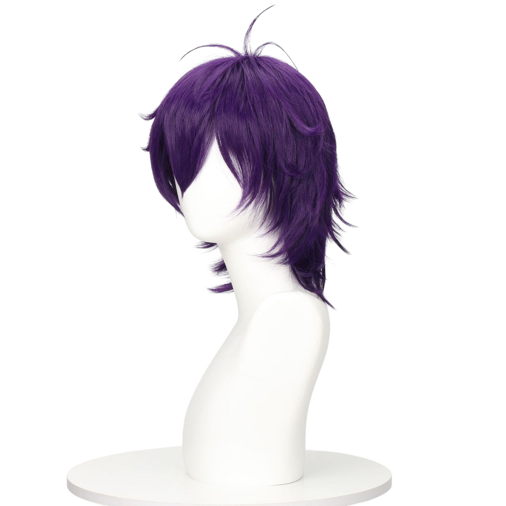 White Smoke Narancia Ghirga Cosplay Wig - JoJo's Bizarre Adventure (Purple Messy Short) (FEVERCOS)