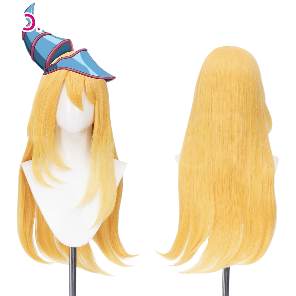 White Smoke Dark Magician Girl Cosplay Wig - Yu-Gi-Oh! (60cm Yellow Blonde Long) (FEVERCOS)