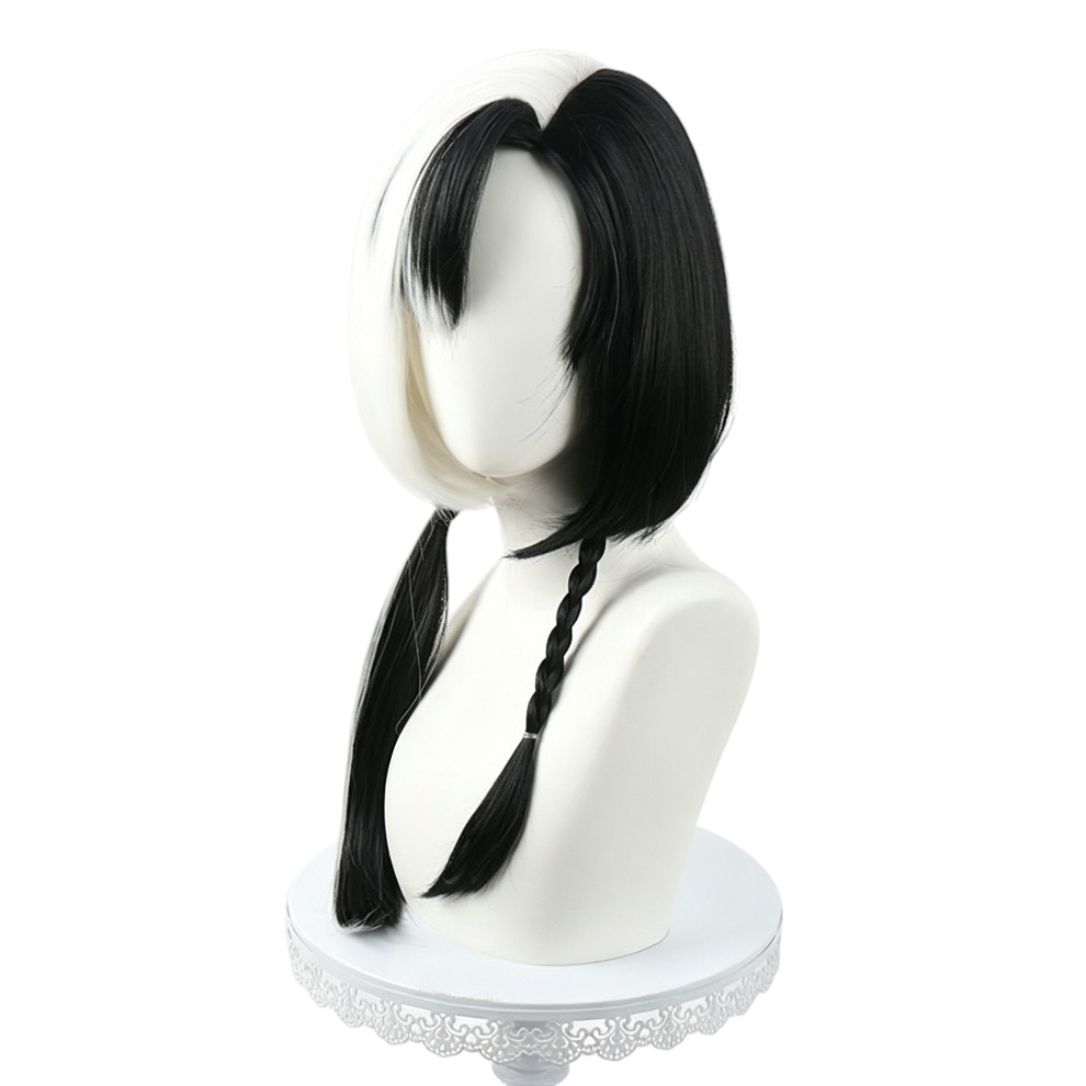 White Smoke Kong Kong'er Cosplay Wig - Honor of Kings (Black/White Medium) (FEVERCOS)