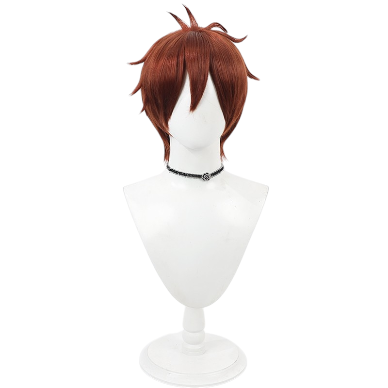 White Smoke Kaito Onogi Cosplay Wig - Tsurune (Orange-Red Teased Short) (FEVERCOS)