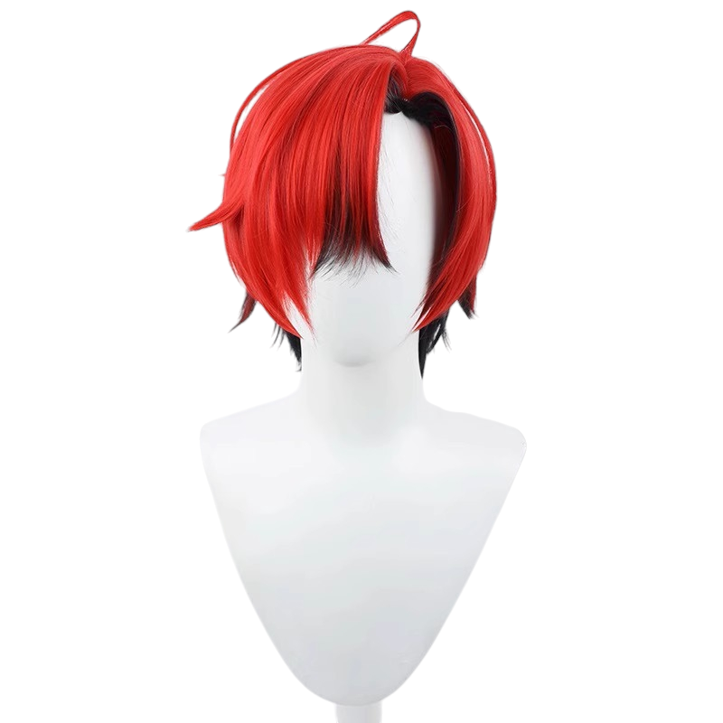 White Smoke Machina X Flayon Cosplay Wig - Hololive English (Red Styled Layered) (FEVERCOS)