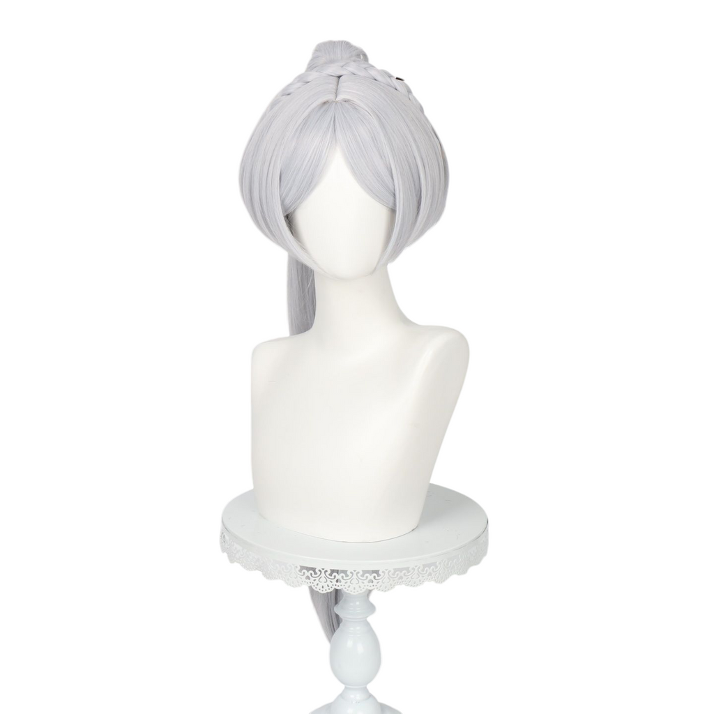 White Smoke Frieren Cosplay Wig - Frieren: Beyond Journey's End (Grey Twin Ponytails) (FEVERCOS)