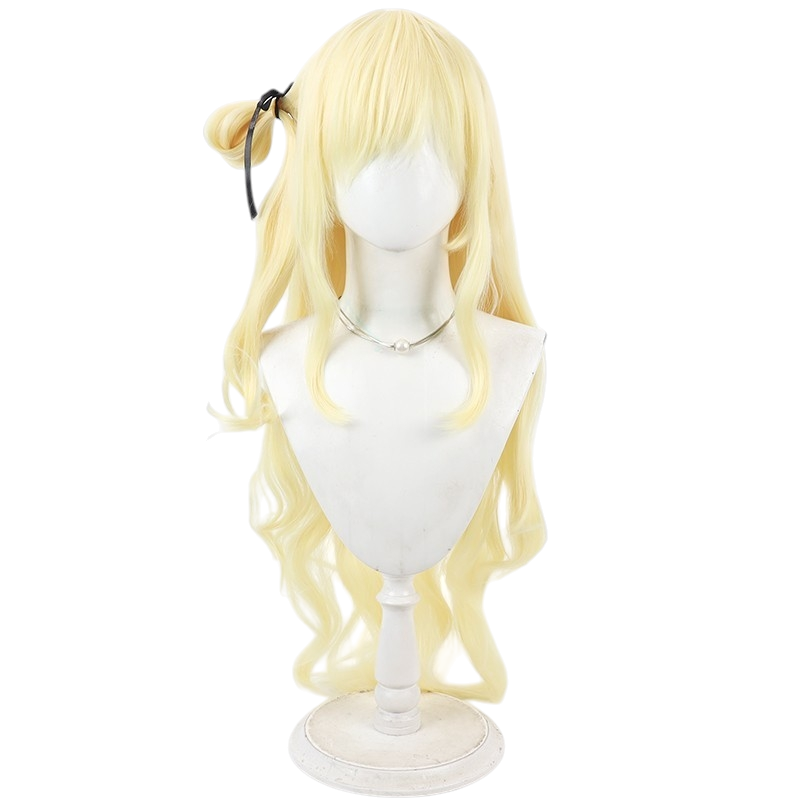 White Smoke Phoebe Cosplay Wig - Wuthering Waves (Golden Yellow Curls) (FEVERCOS)