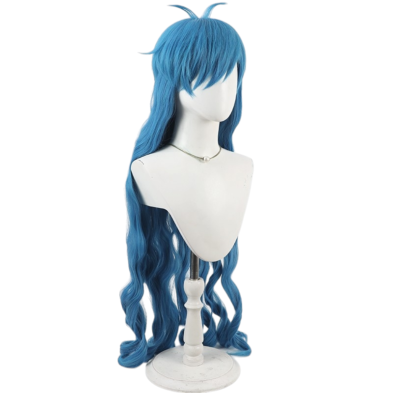 White Smoke Hanon Hosho Cosplay Wig - Mermaid Melody Pichi Pichi Pitch (Aqua Blue Curly) (FEVERCOS)