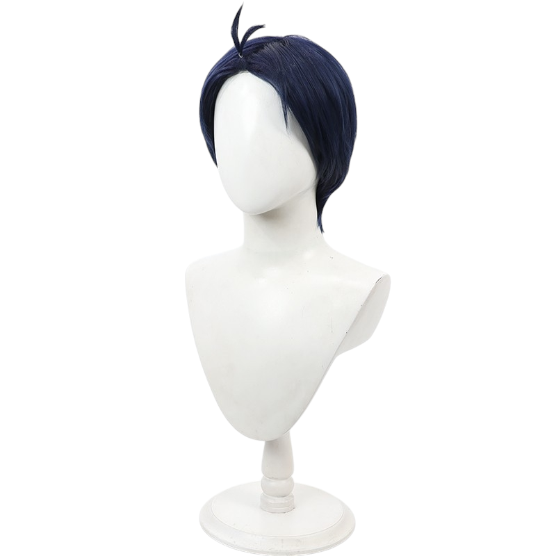 White Smoke Yuuki Wakura Cosplay Wig - Chained Soldier (Dark Blue Spiky) (FEVERCOS)