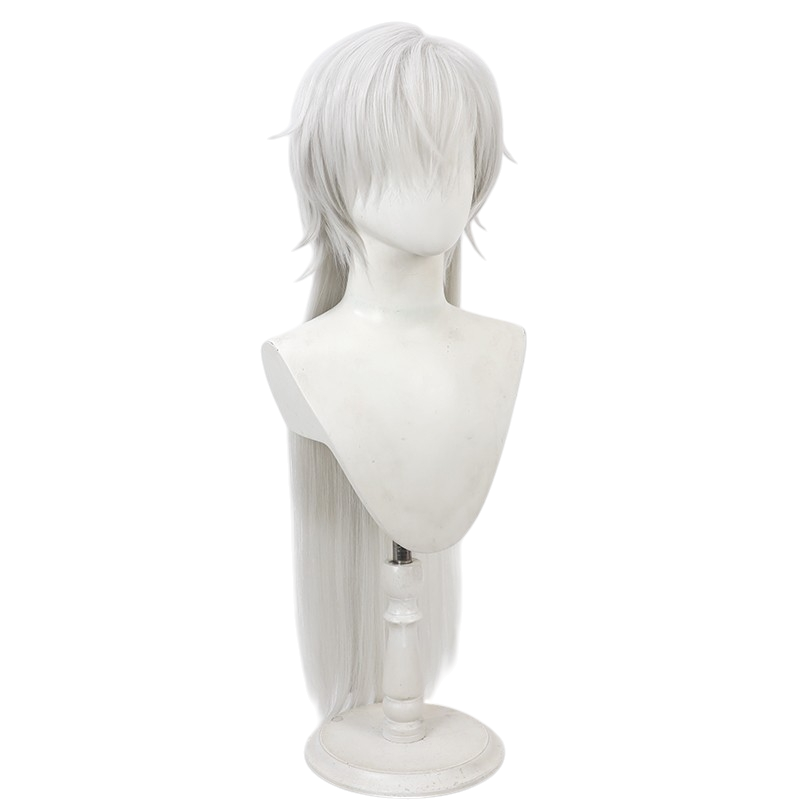 White Smoke Geshu Lin Cosplay Wig - Wuthering Waves (Silver-White Ponytail & Black Ribbon) (FEVERCOS)
