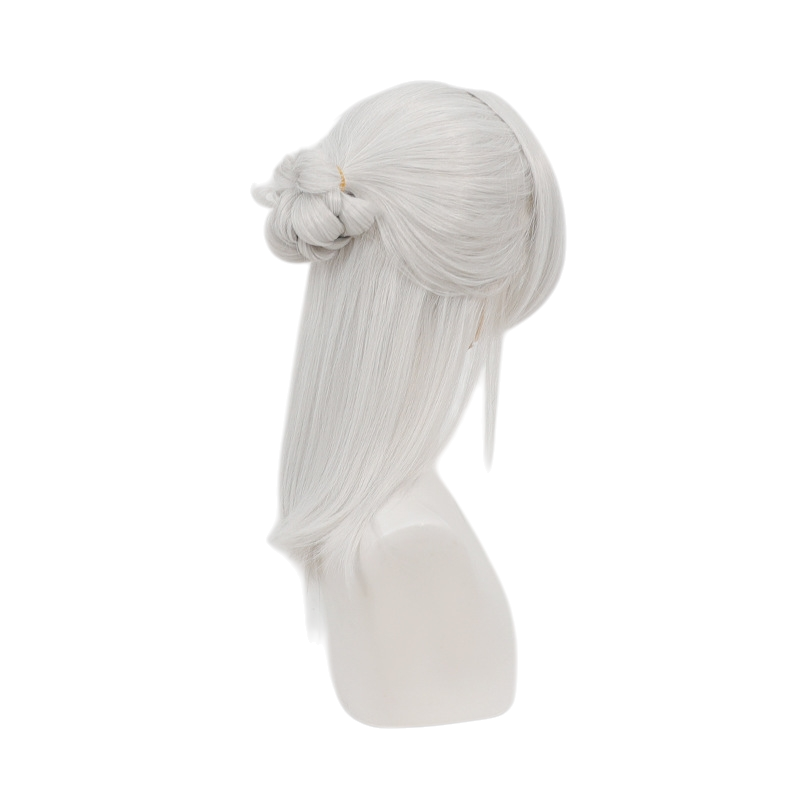 White Smoke Genzuki Tojiro Cosplay Wig - Nijisanji / VTuber (Red Ponytail Scalp) (FEVERCOS)