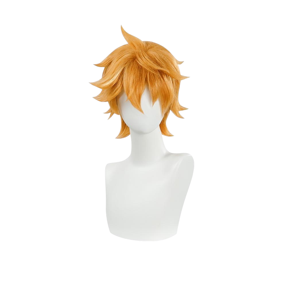 White Smoke Tartaglia (Childe) Cosplay Wig - Genshin Impact (Ginger Layered Short) (FEVERCOS)