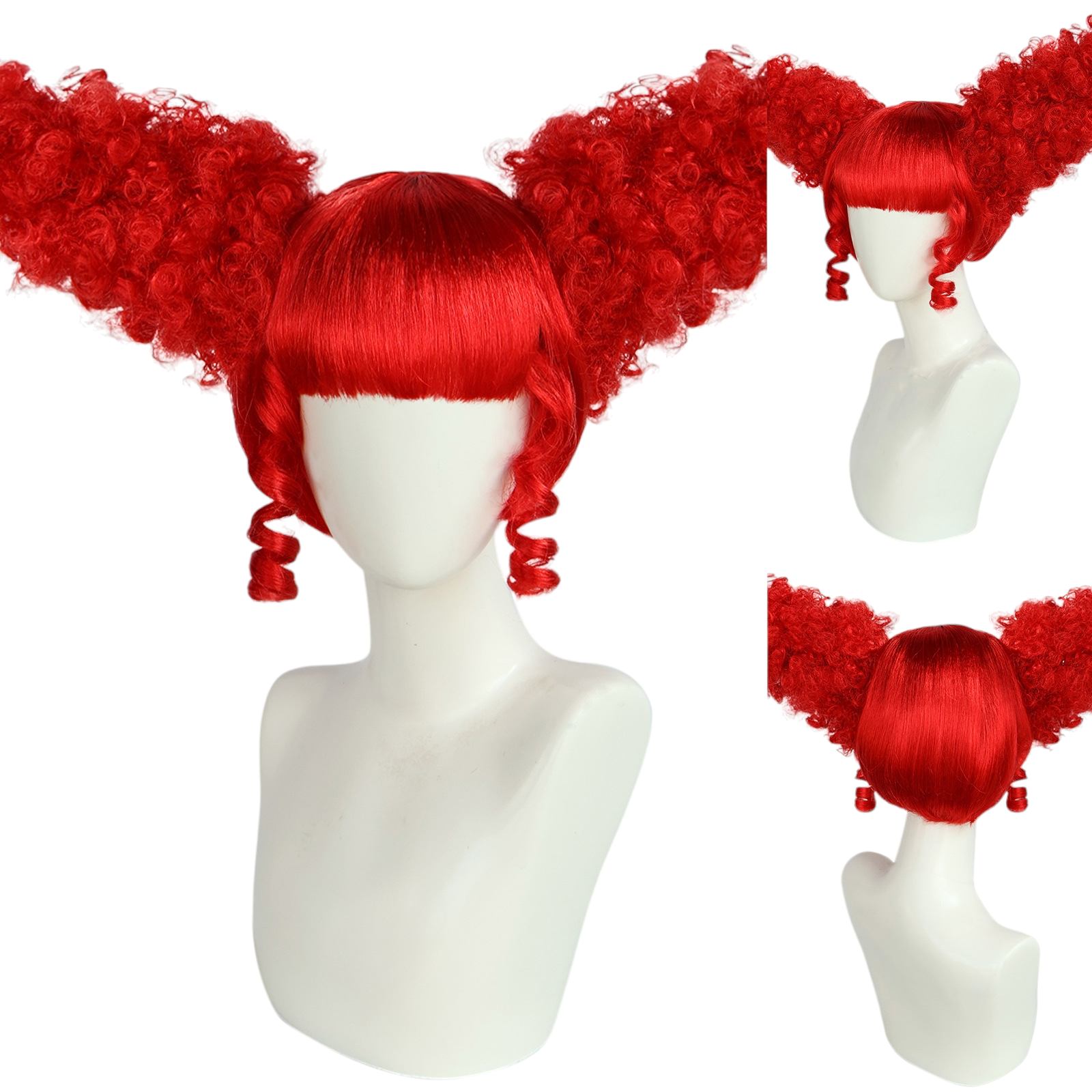 Firebrick Pennywise Cosplay Wig - IT (Red Horn/Tufts) (FEVERCOS) It: Welcome to Derry