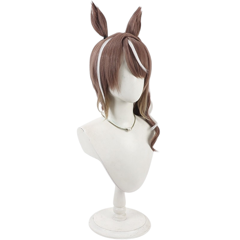 White Smoke Tosen Jordan (Highkey Hallowed Ver.) Cosplay Wig - Uma Musume: Pretty Derby (Includes Ears) (FEVERCOS)