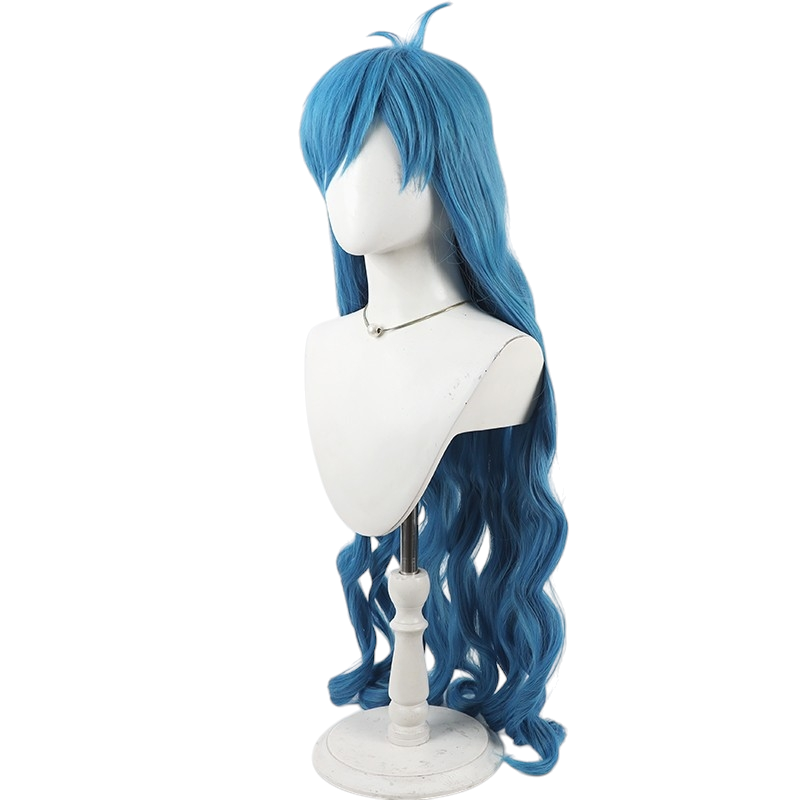 White Smoke Hanon Hosho Cosplay Wig - Mermaid Melody Pichi Pichi Pitch (Aqua Blue Curly) (FEVERCOS)