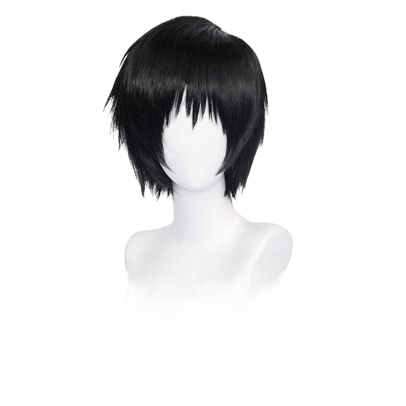 White Smoke Toji Fushiguro Cosplay Wig - Jujutsu Kaisen (Black Messy Flipped) (FEVERCOS)