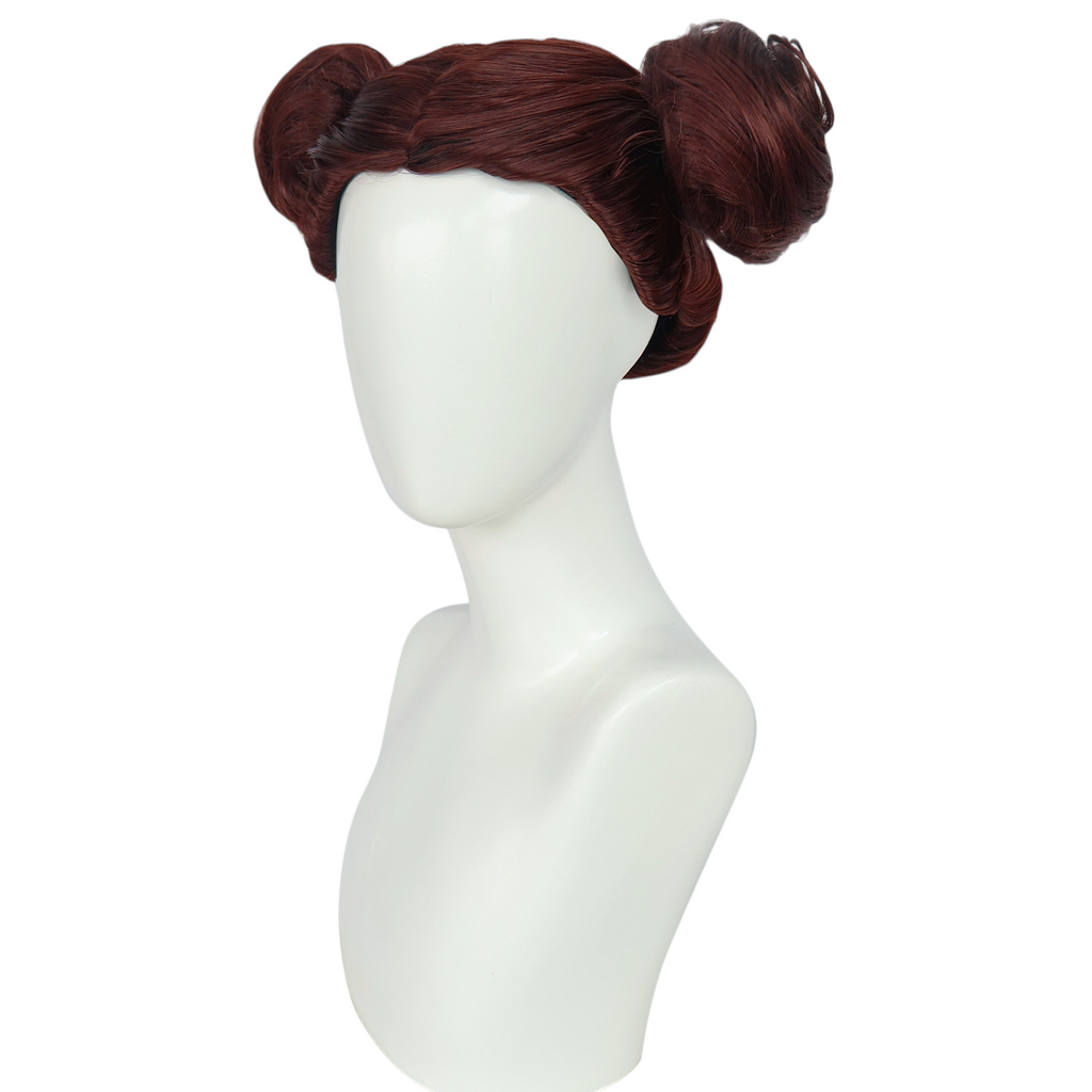 Dark Slate Gray Princess Leia (Kids) Cosplay Wig - Star Wars (Brown Double Buns) (FEVERCOS)