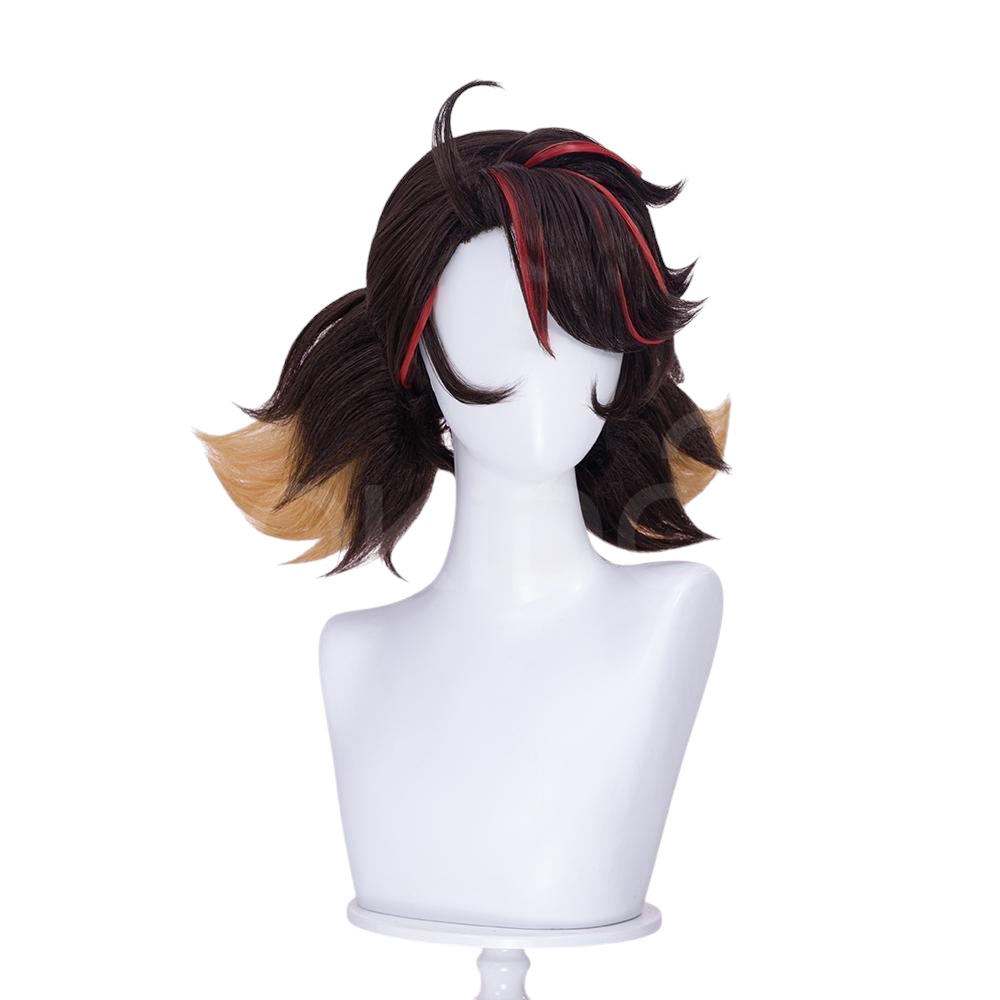 White Smoke Peni Parker Cosplay Wig - Marvel Rivals (Black Teased Roots Short) (FEVERCOS)