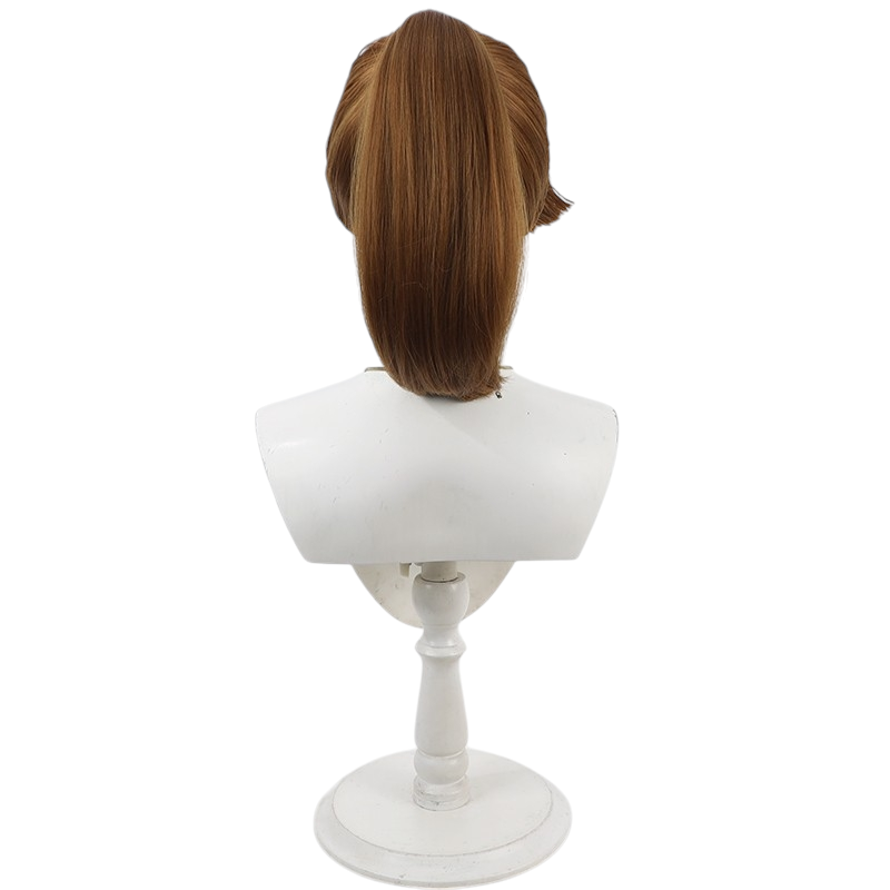 Dark Olive Green Mikiemon Tamura Cosplay Wig - Nintama Rantaro (Brown Ponytail) (FEVERCOS)