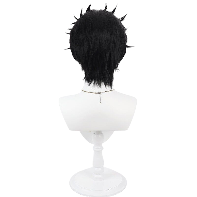 White Smoke Higuruma Hiromi Cosplay Wig - Sorcerer Battle (Black Teased Short) (FEVERCOS)