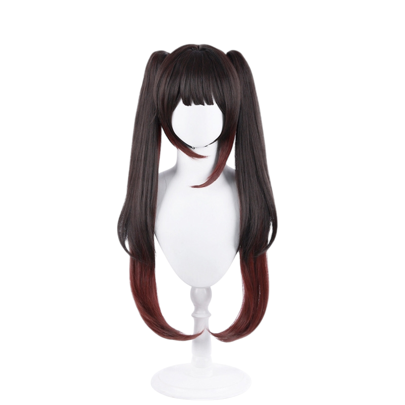 White Smoke Sparkle Cosplay Wig - Honkai: Star Rail (Gradient Twin Tails Clips) (FEVERCOS)