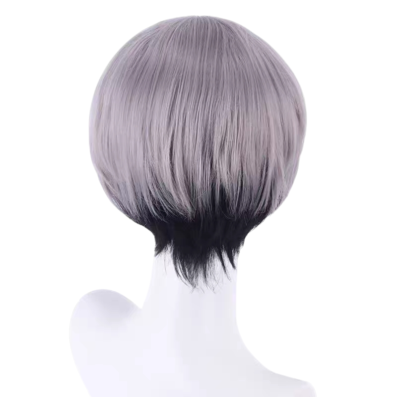 White Smoke Shinsuke Kita Cosplay Wig - Haikyuu!! (Silver Grey Two-Tone Split) (FEVERCOS)