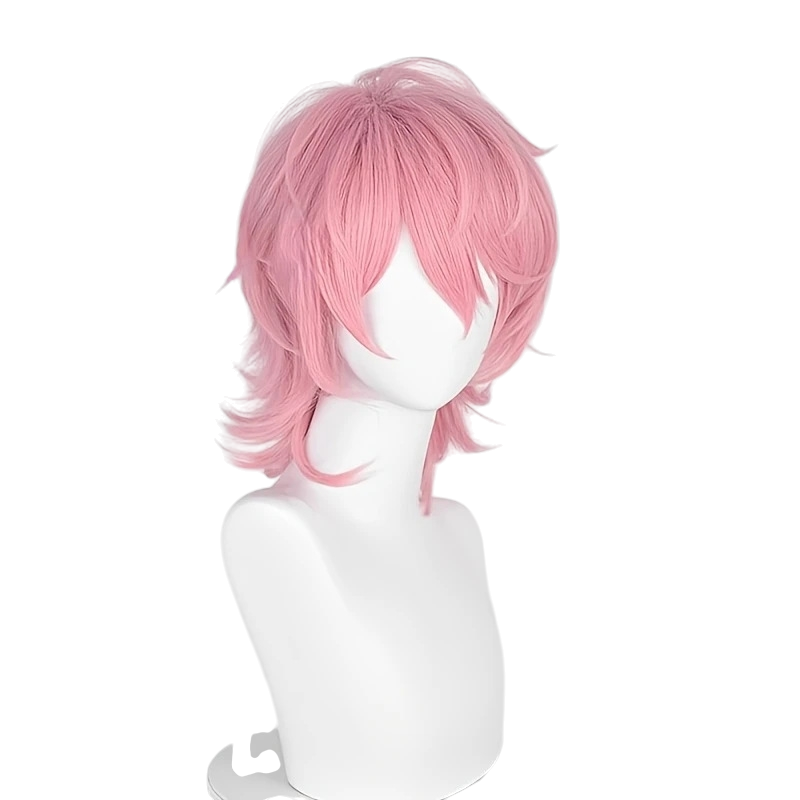 White Smoke Ayato Yuri Cosplay Wig - Yarichin Bitch Club (Pink Short Bob) (FEVERCOS)