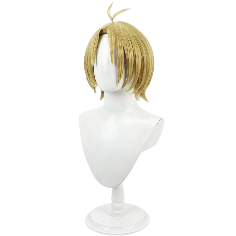 White Smoke Shin Asakura Cosplay Wig - Sakamoto Days (Golden Yellow Short Scalp) (FEVERCOS)