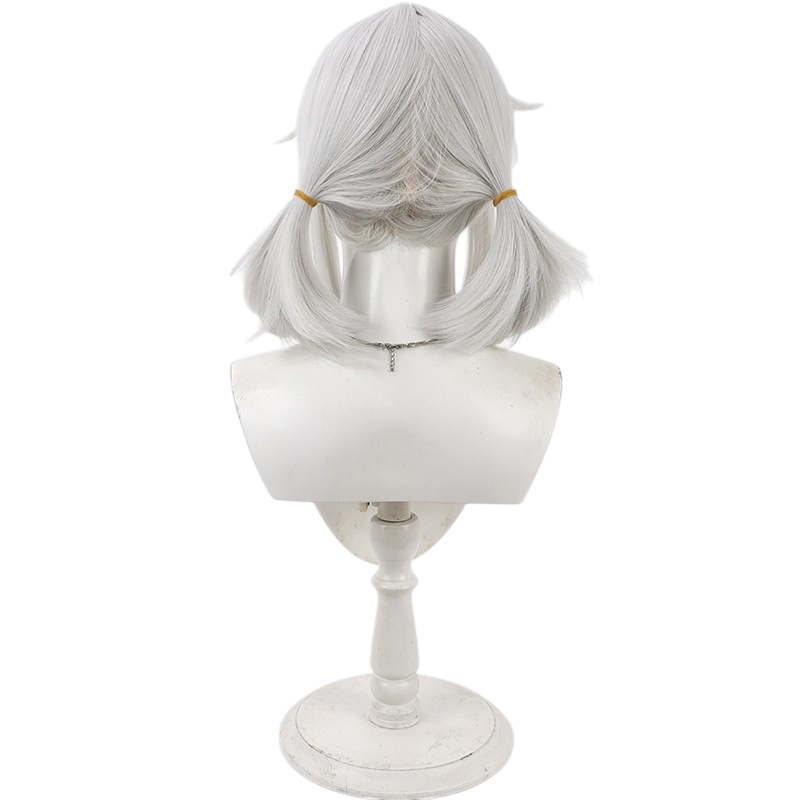 White Smoke Hishi Miracle (New Outfit) Cosplay Wig - Uma Musume (Grey-Blue with Tail) (FEVERCOS)