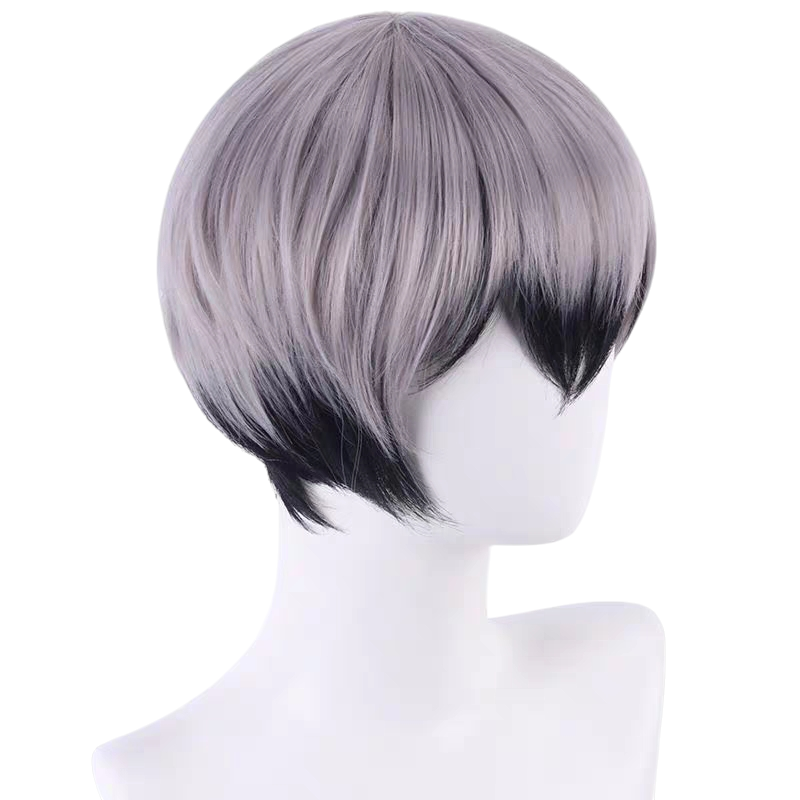 White Smoke Shinsuke Kita Cosplay Wig - Haikyuu!! (Silver Grey Two-Tone Split) (FEVERCOS)