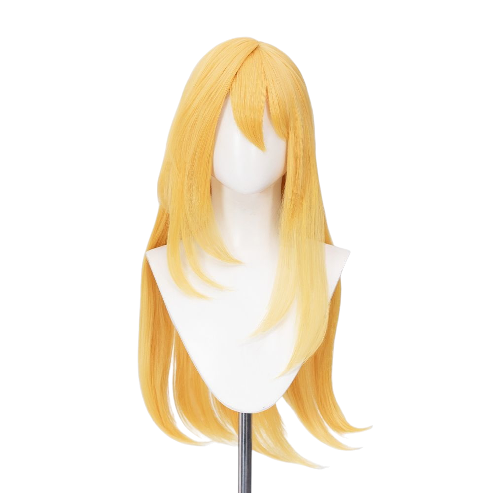 White Smoke Dark Magician Girl Cosplay Wig - Yu-Gi-Oh! (60cm Yellow Blonde Long) (FEVERCOS)