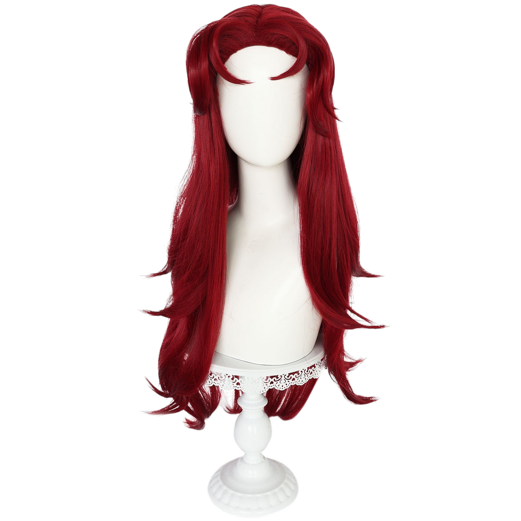 White Smoke Starfire (Koriand'r) Cosplay Wig - Teen Titans / DC Comics (Neon Pink-Orange Long) (FEVERCOS)