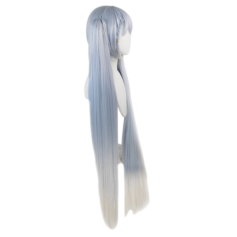 White Smoke Snow Miku Cosplay Wig - Hatsune Miku / Vocaloid (Blue/Silver Twin Tiger Clips) (FEVERCOS)