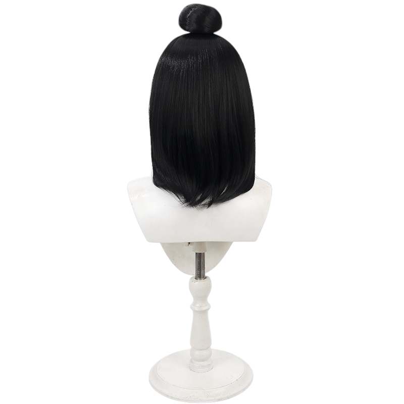 White Smoke Fourth Sister (Spider Demon) Cosplay Wig - Black Myth: Wukong (Black Widow's Peak Updo) (FEVERCOS)