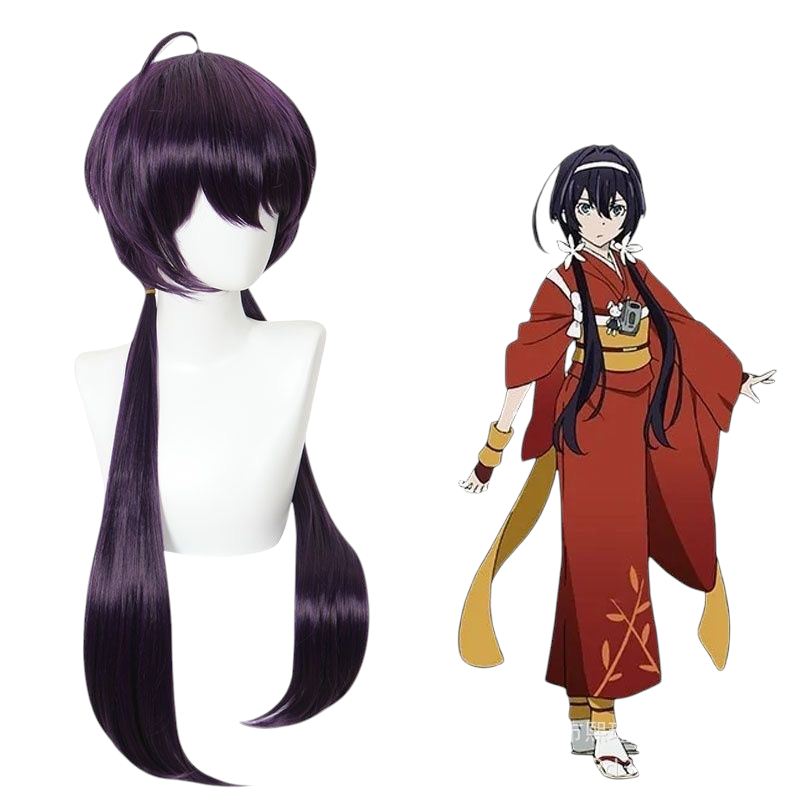 White Smoke Kyouka Izumi Cosplay Wig - Bungo Stray Dogs (Dark Blue Twin Tails) (FEVERCOS)