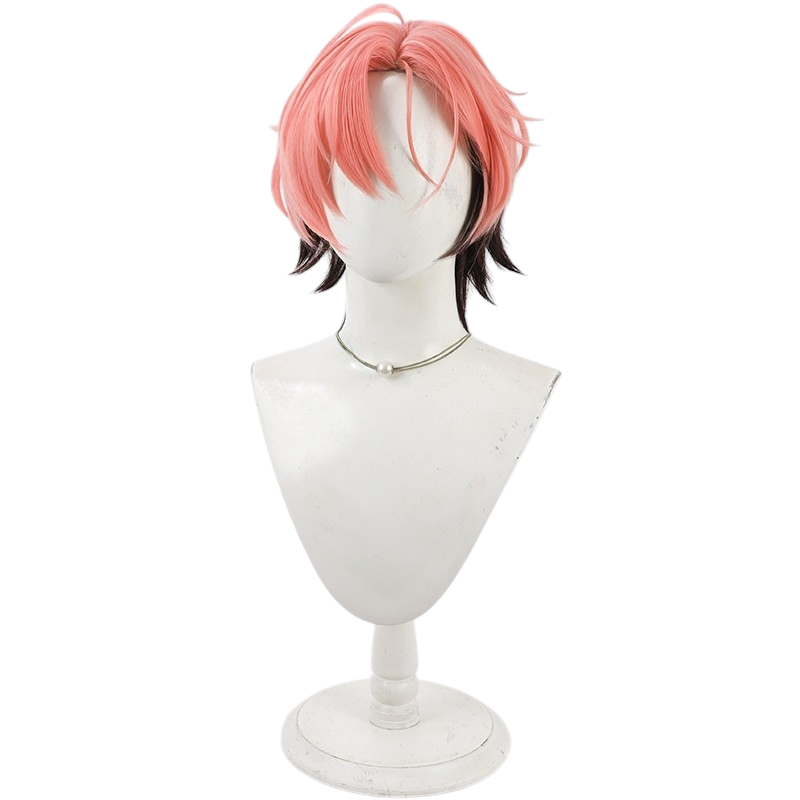 White Smoke Mashu Kudou Cosplay Wig - Ensemble Stars!! (Orange/Pink Layered Scalp) (FEVERCOS)