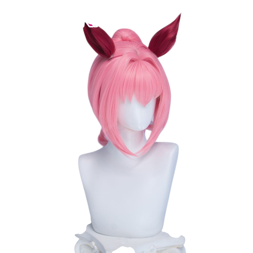 White Smoke Haru Urara Cosplay Wig - Uma Musume (Center Part Detachable Ponytails) (FEVERCOS)