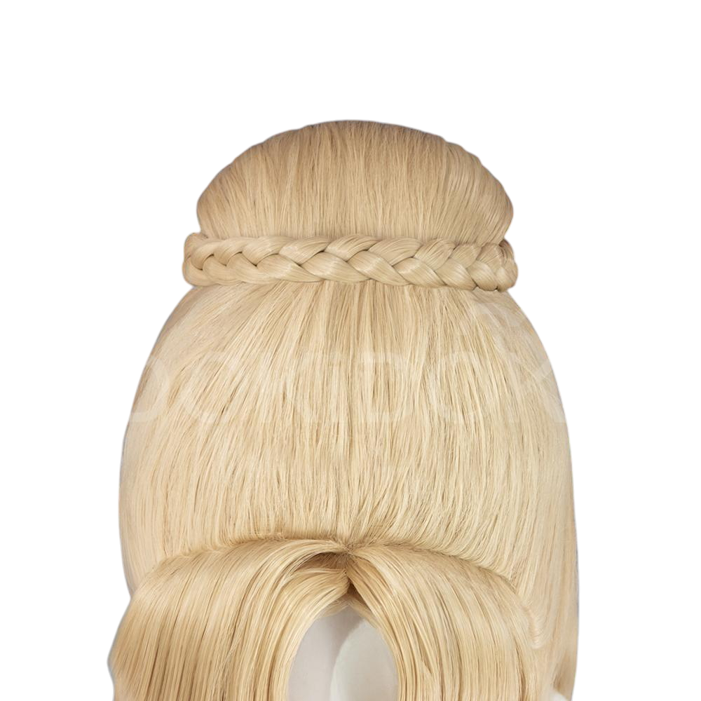 White Smoke Audrey Hall Cosplay Wig - Lord of the Mysteries (Blonde Teased Bangs Bun) (FEVERCOS)