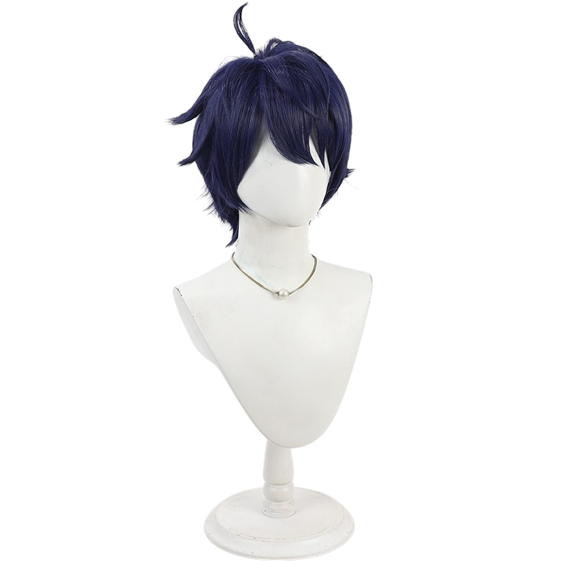 White Smoke Shiki Ichinose Cosplay Wig - Tougen Anki (Dark Blue Teased Flipped) (FEVERCOS)