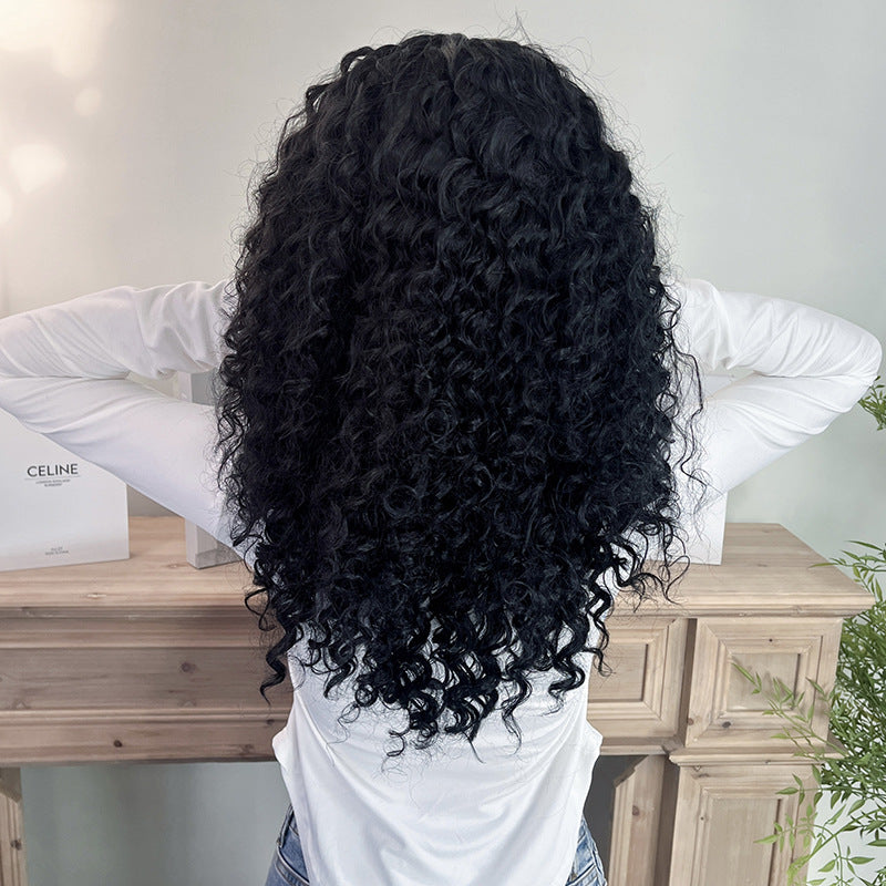 Gray Ebony Afro Kinky Curly Wig - Elite Lace Fronts (Short Middle Part) (FEVERCOS)