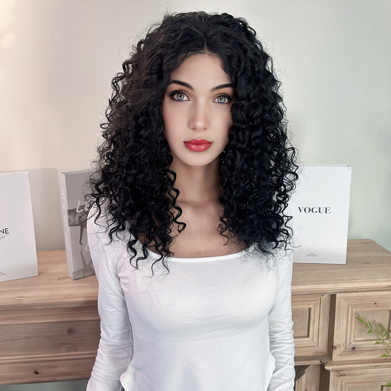 Gray Ebony Afro Kinky Curly Wig - Elite Lace Fronts (Short Middle Part) (FEVERCOS)