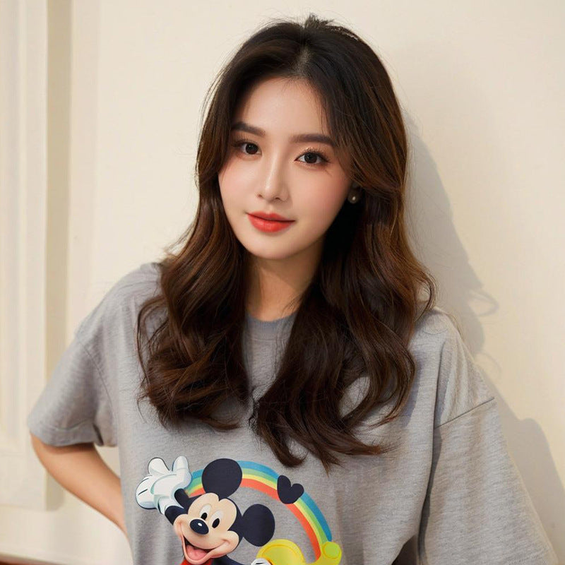 Light Gray Starlet Large Wave Mid-Long Wig - K-Pop Collection (Middle Part) (FEVERCOS)