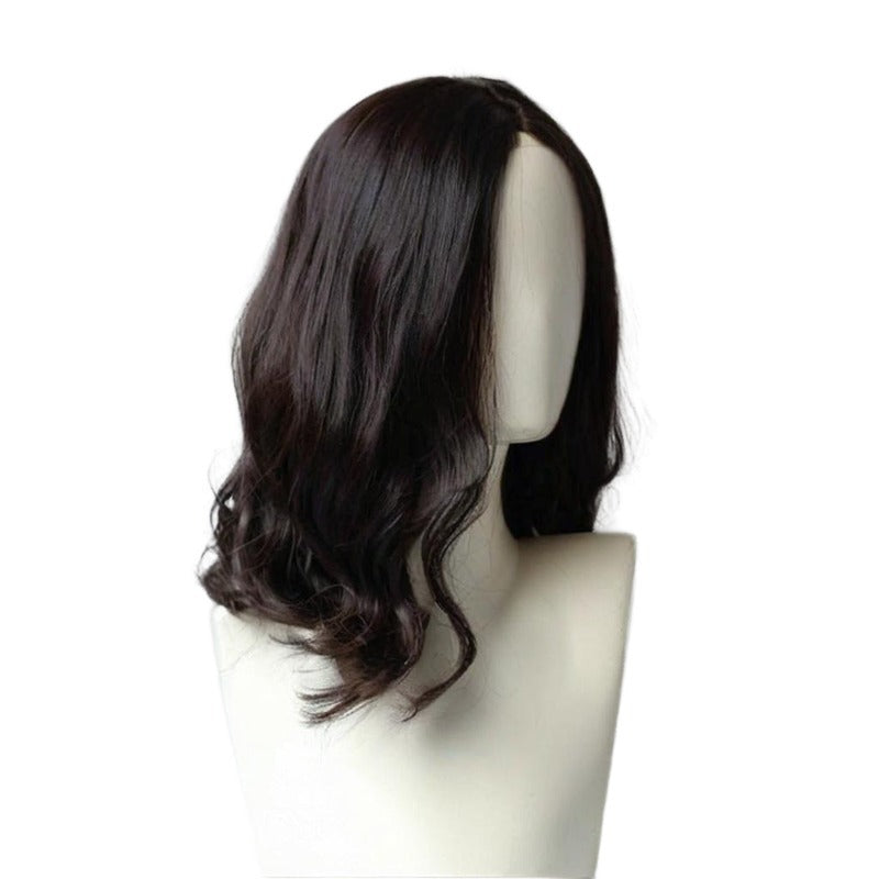 White Smoke Starlet Large Wave Mid-Long Wig - K-Pop Collection (Middle Part) (FEVERCOS)
