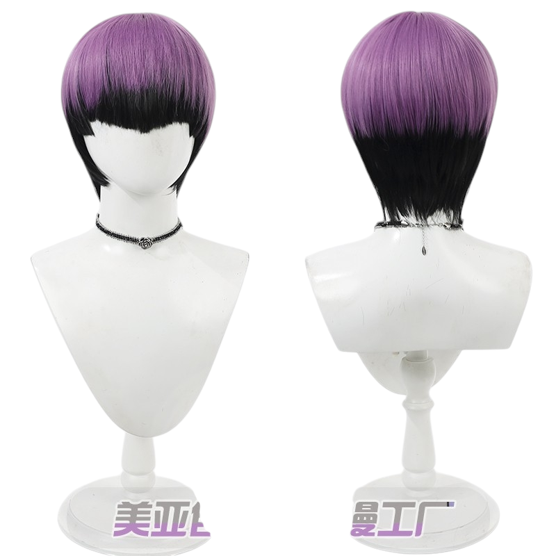 White Smoke Soshiro Hoshina Cosplay Wig - Kaiju No. 8 (Purple/Black Undercut) (FEVERCOS)