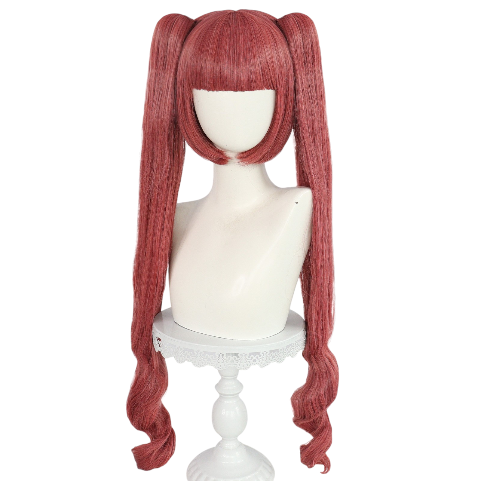 Antique White Yurine Hanazono Cosplay Wig - Dropkick on My Devil! (Red Ringlets) (FEVERCOS)