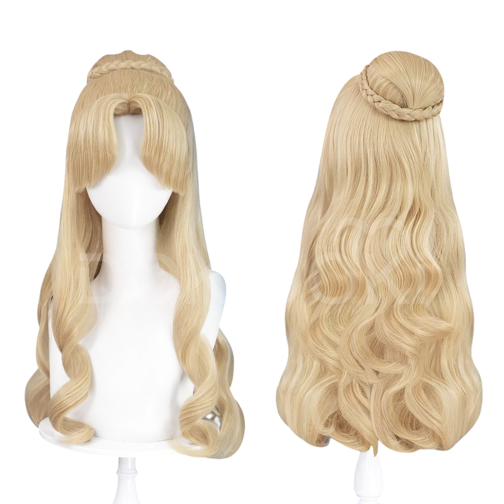 White Smoke Audrey Hall Cosplay Wig - Lord of the Mysteries (Blonde Teased Bangs Bun) (FEVERCOS)