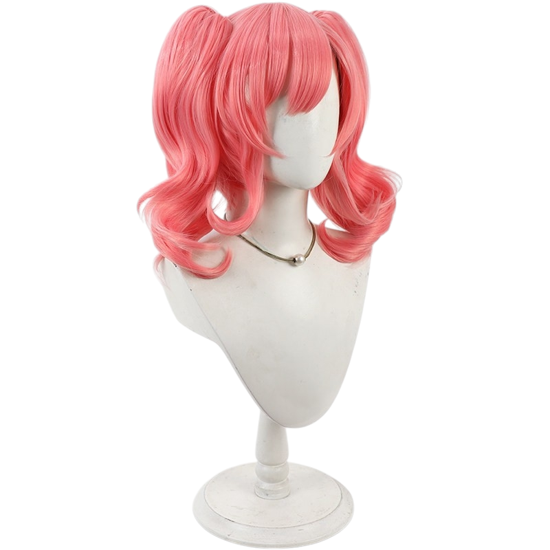 White Smoke Makina Nakajima Cosplay Wig - Macross Delta (Pink Twin Buns) (FEVERCOS)