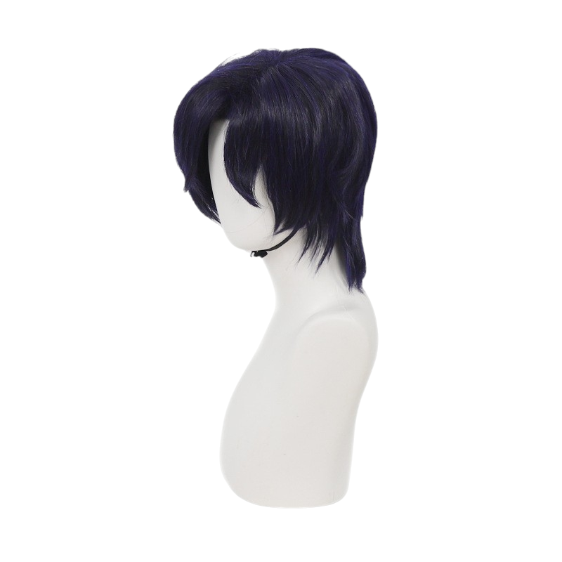 White Smoke Teiming (Asahi Style) Cosplay Wig - (Deep Blue Teased Short) (FEVERCOS) kaguya-sama love is war
