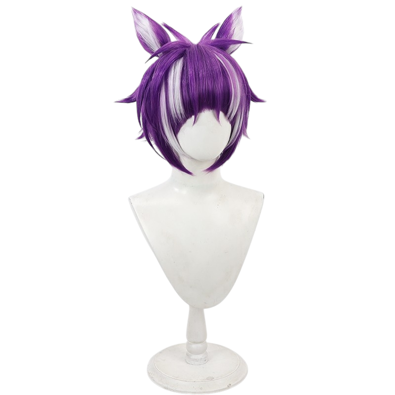 White Smoke Che'nya Cosplay Wig - Twisted Wonderland (Multi-Color Teased Ears) (FEVERCOS)