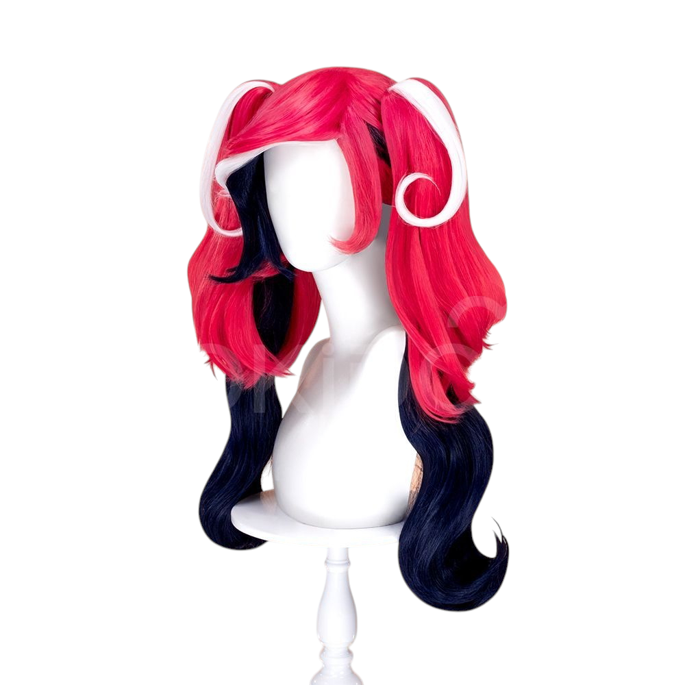 White Smoke Velvette (Twin Tails Ver.) Cosplay Wig - Hazbin Hotel (Micro-Crimped Detachable Tails) (FEVERCOS)