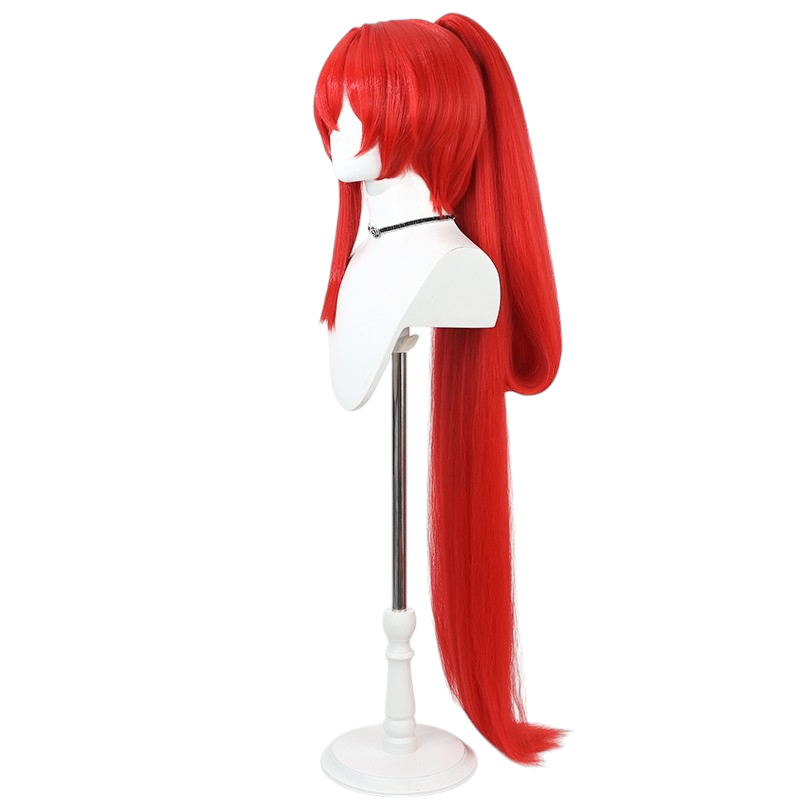 White Smoke Yinlin Cosplay Wig - Wuthering Waves (Red Ponytail Scalp) (FEVERCOS)