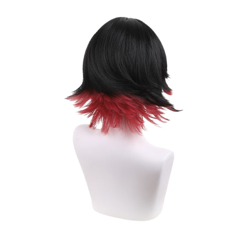 White Smoke Ellen Joe (Shark Girl Ver.) Cosplay Wig - Zenless Zone Zero (Black/Red Split Base) (FEVERCOS)
