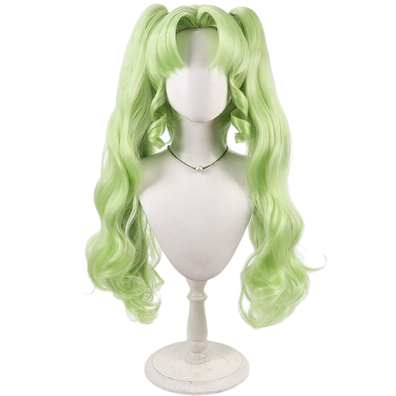 White Smoke Falulu Cosplay Wig - PriPara (Green Detachable Twin Tails) (FEVERCOS)