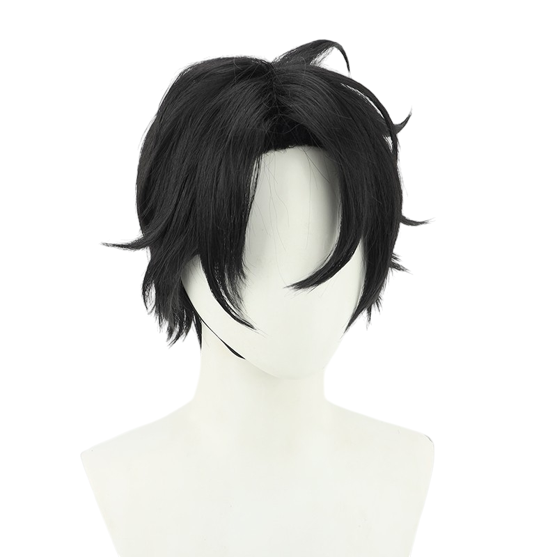 White Smoke Akira Asai Cosplay Wig - Call of the Night (Everyday Black Short) (FEVERCOS)